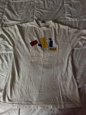 enjoi White Short-Sleeve Graphic Tee with Abstract Color Blocks